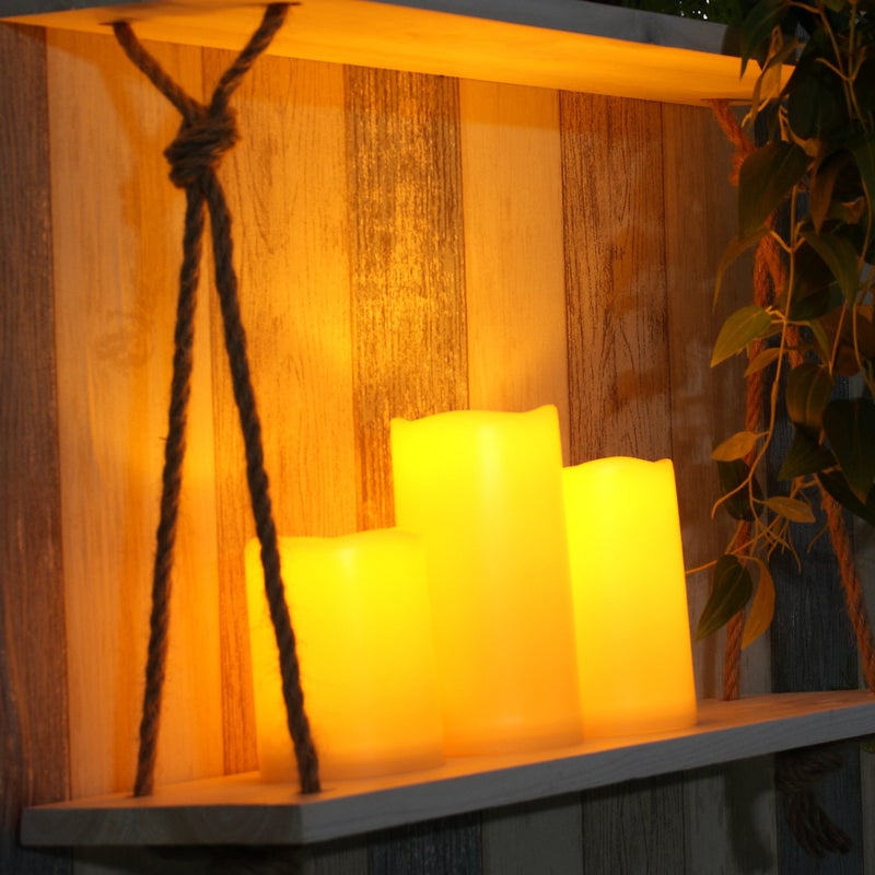 QIDEA Outdoor Waterproof Flameless LED Pillar Candles with Timer Long lasting Indoor Battery Operated Electric Flickering Candle Lights for Halloween Christmas Home Wedding Party DÃ©cor Gift Choice 3-Pack - Image 4
